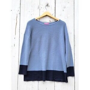 Isaac Mizrahi Women's Light Blue Navy Long Sleeve Sweater Sz M / L